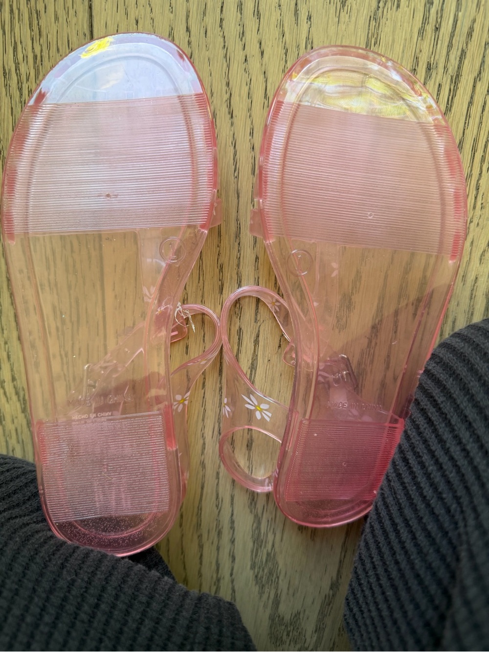 GAP Girls NEW Pink Jelly Sandals with White Flowers & Ankle Straps Size 1 - Picture 5 of 5